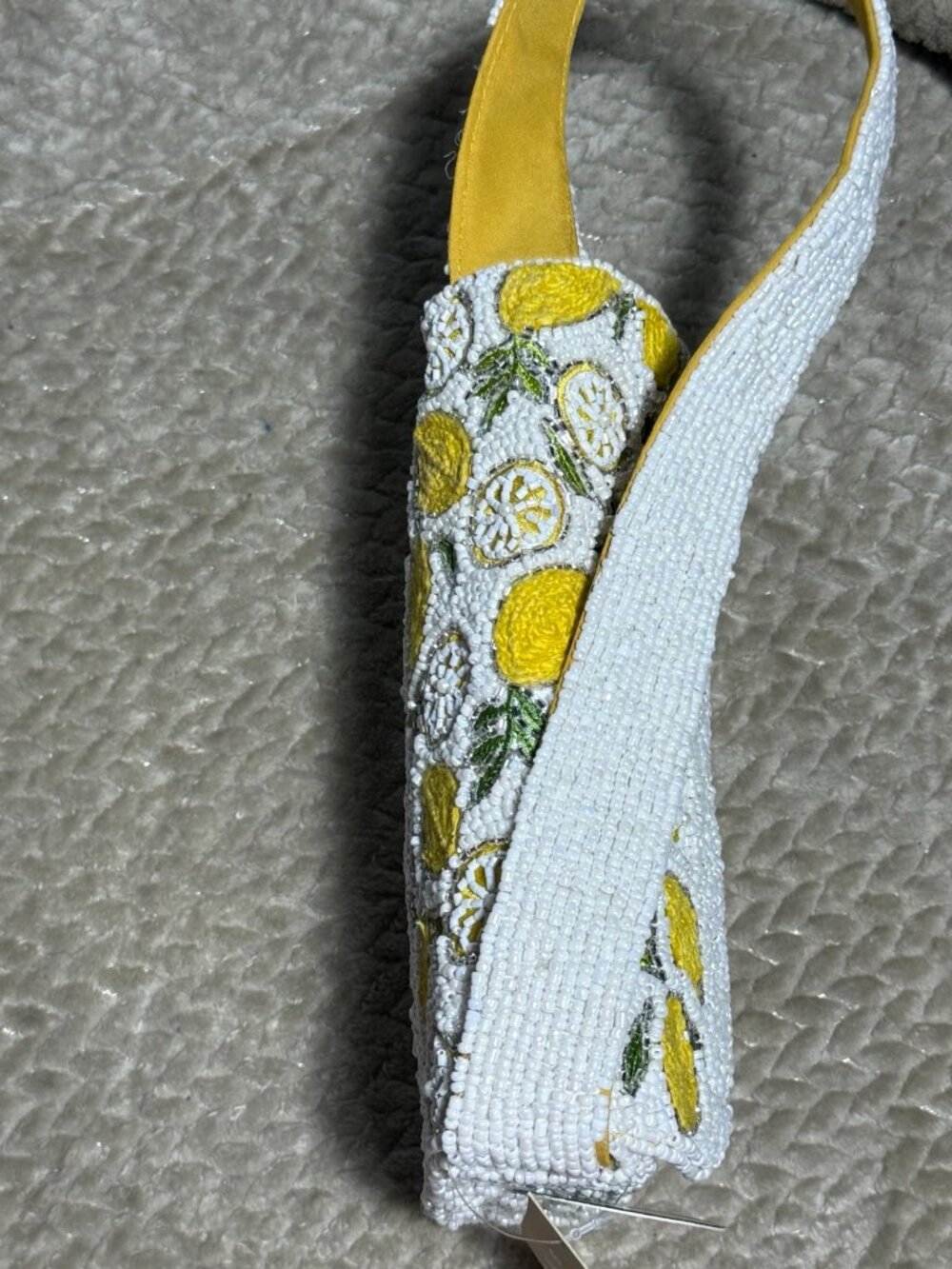 NWT Lemon Beaded Bag TikTok Viral Summer Purse White Yellow Shoulder Bag - Picture 9 of 11
